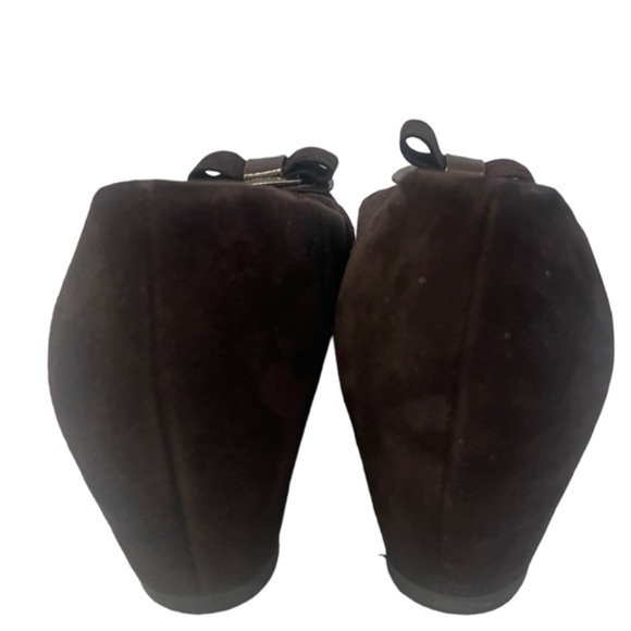 STUART WEITZMAN Beaudelair Brown Suede Wedge Shoes Size 7.5 - Picture 10 of 12